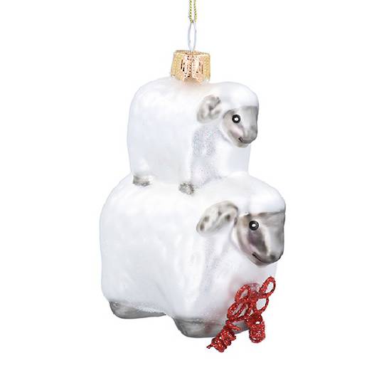 Glass Sheep and Lamb, Stacked 8cm *ETA Nov